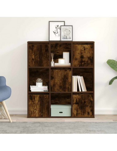 Libreria Rovere Fumo 89x24x101,5 cm in Legno Multistrato