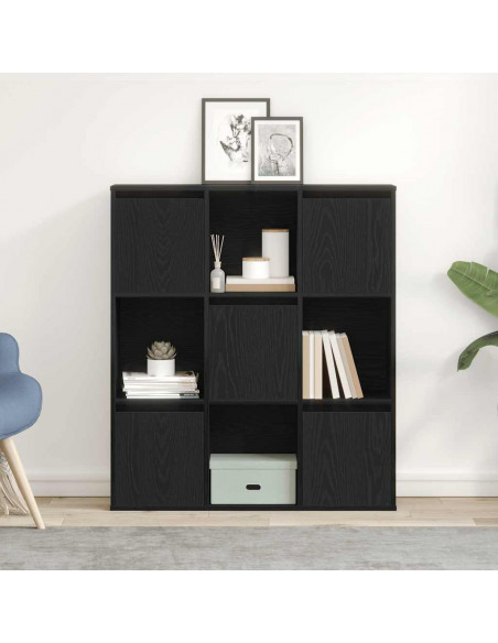 Libreria Rovere Nero 89x24x101,5 cm in Legno Multistrato