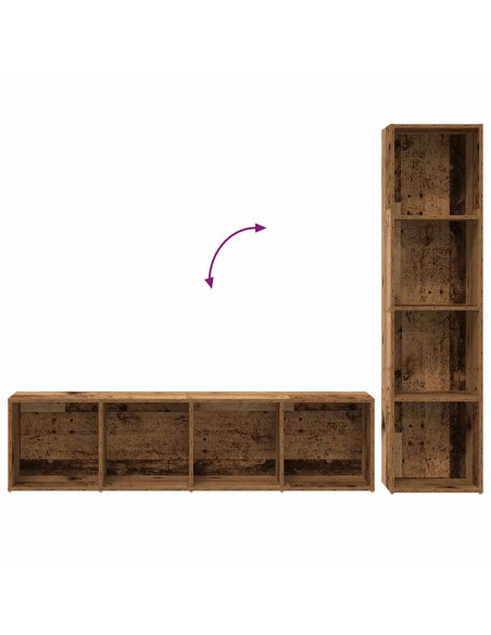 Librerie 3 pz Legno Antico in Legno Multistrato