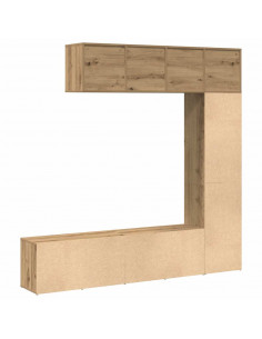 Librerie 3 pz Rovere Artigianale in Legno Multistrato