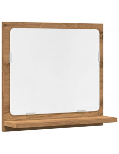 Mobile Bagno Specchio Rovere Artigianale 40x11x37 cm Truciolato