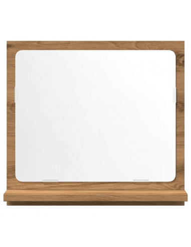 Mobile Bagno Specchio Rovere Artigianale 40x11x37 cm Truciolato