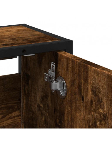 Mobile Bagno Specchio Rovere Fumo 65x20x60 cm Legno Multistrato