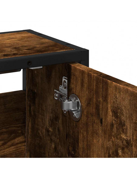 Mobile Bagno Specchio Rovere Fumo 65x20x60 cm Legno Multistrato