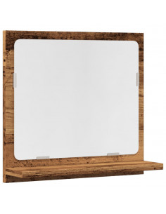 Mobile da Bagno con Specchio Legno Antico 40x11x37cm Truciolato