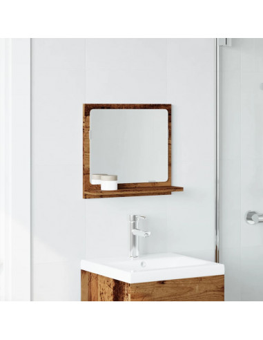 Mobile da Bagno con Specchio Legno Antico 40x11x37cm Truciolato