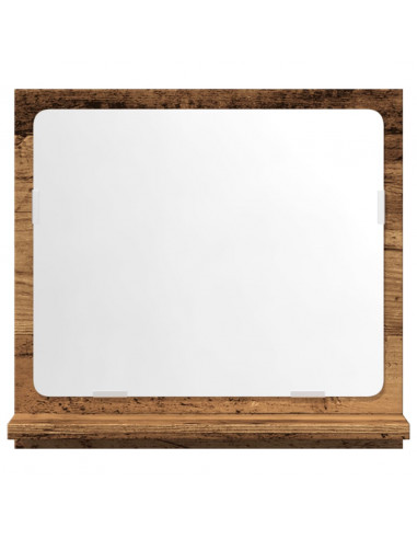 Mobile da Bagno con Specchio Legno Antico 40x11x37cm Truciolato