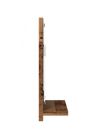 Mobile da Bagno con Specchio Legno Antico 40x11x37cm Truciolato