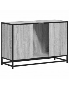 Mobile Lavabo Bagno Grigio Sonoma 90x33x60 cm Legno Multistrato