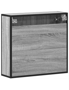 Mobile Specchio da Bagno Grigio Sonoma 65x20x60 cm Multistrato