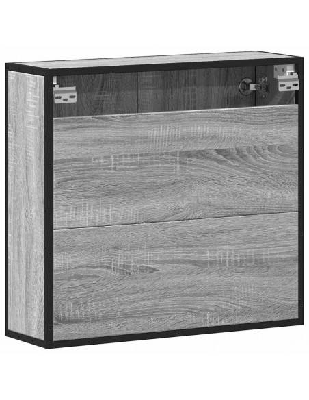 Mobile Specchio da Bagno Grigio Sonoma 65x20x60 cm Multistrato