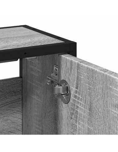 Mobile Specchio da Bagno Grigio Sonoma 65x20x60 cm Multistrato