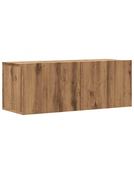 Mobile TV a Parete Rovere Artigianale 80x30x30 cm in Truciolato