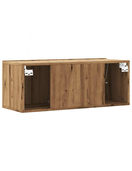 Mobile TV a Parete Rovere Artigianale 80x30x30 cm in Truciolato
