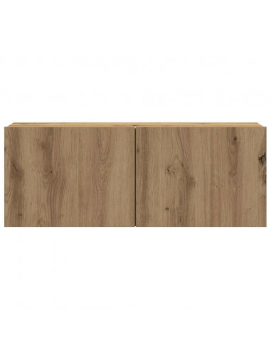 Mobili TV a Parete 4 pz Rovere Artigianale in Legno Multistrato