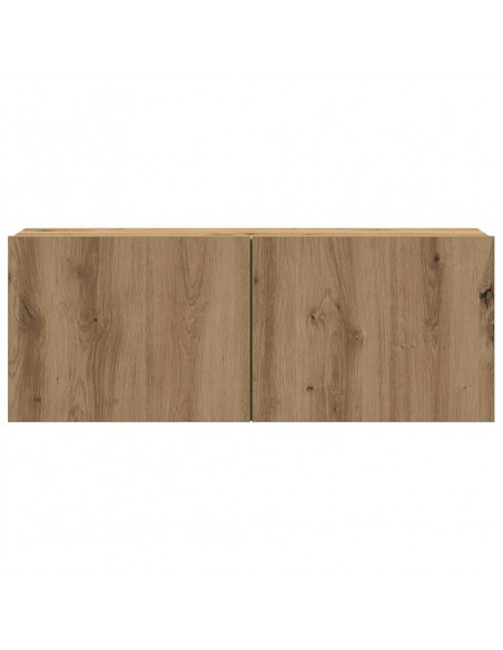 Mobili TV a Parete 4 pz Rovere Artigianale in Legno Multistrato