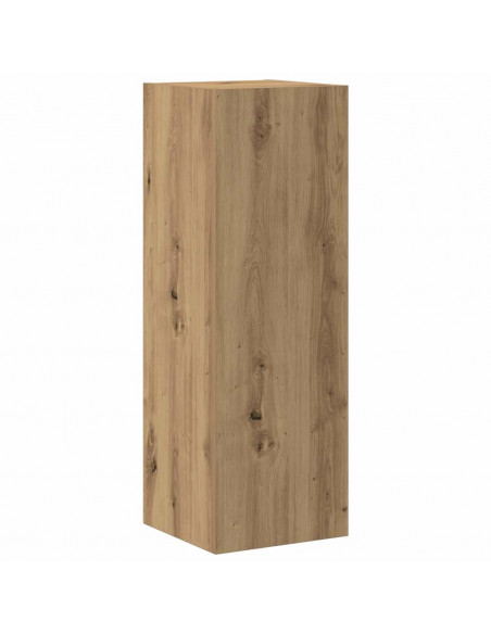 Mobili TV a Parete 4 pz Rovere Artigianale in Legno Multistrato