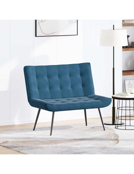 Panca Blu 110x74x84 cm in Velluto