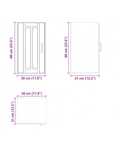 Pensile da Cucina Lucca Rovere Marrone in Legno Multistrato