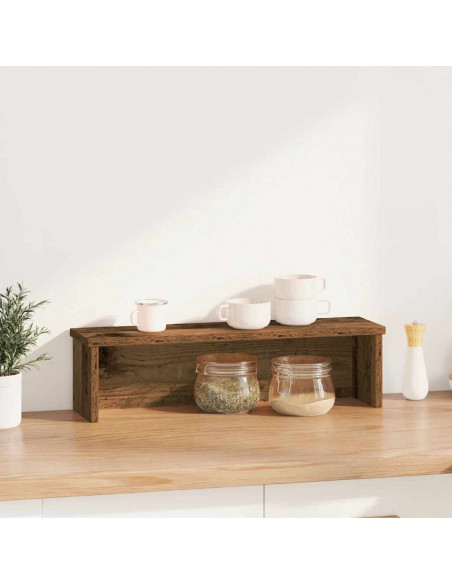 Scaffale da Cucina Impilabile Legno Vecchio 50x15x16 cm