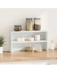 Scaffali da Cucina Impilabili 2 pz Bianchi 50x15x16 cm 2