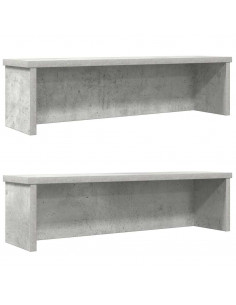 Scaffali da Cucina Impilabili 2 pz Grigio Cemento 50x15x16 cm