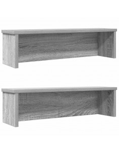 Scaffali da Cucina Impilabili 2 pz Grigio Sonoma 50x15x16 cm