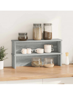 Scaffali da Cucina Impilabili 2 pz Grigio Sonoma 50x15x16 cm 2
