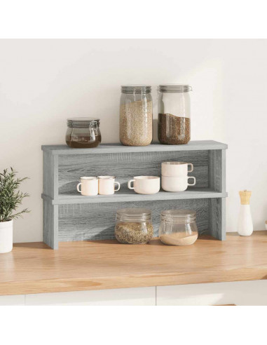 Scaffali da Cucina Impilabili 2 pz Grigio Sonoma 50x15x16 cm