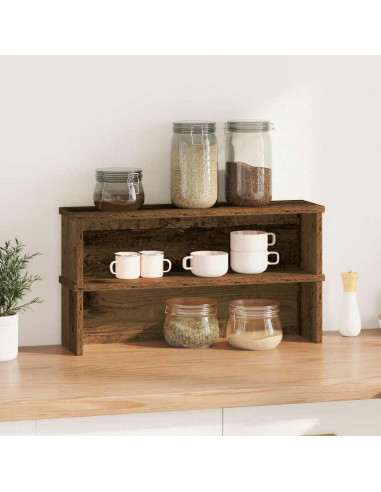 Scaffali da Cucina Impilabili 2 pz Legno Vecchio 50x15x16 cm