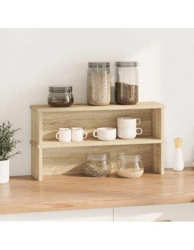 Scaffali da Cucina Impilabili 2 pz Rovere Sonoma 50x15x16 cm