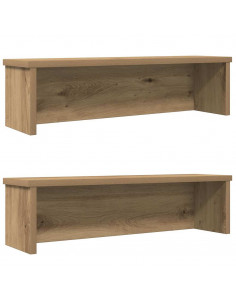 Scaffali da Cucina Impilabili 2pz Rovere Artigianale 50x15x16cm