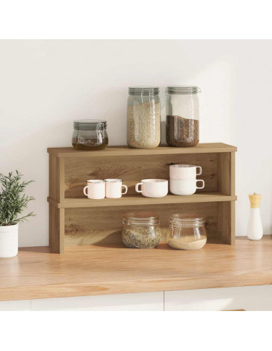 Scaffali da Cucina Impilabili 2pz Rovere Artigianale 50x15x16cm