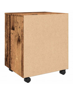 Schedario con Ruote Legno Antico 45x38x54 cm Legno Multistrato