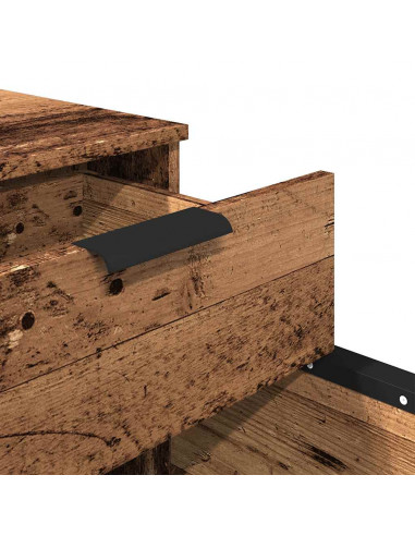 Schedario con Ruote Legno Antico 45x38x54 cm Legno Multistrato