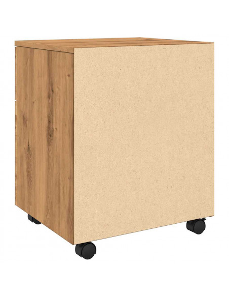 Schedario con Ruote Rovere 45x38x54 cm Legno Multistrato