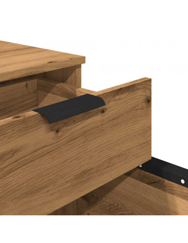 Schedario con Ruote Rovere 45x38x54 cm Legno Multistrato