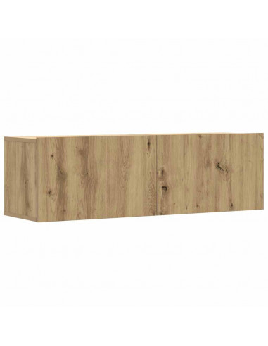 Set Mobile TV 2 pz Montato a Parete Rovere in Legno Multistrato