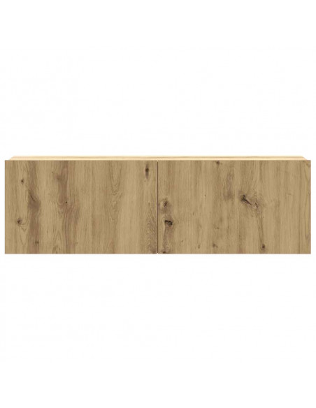 Set Mobile TV 2 pz Montato a Parete Rovere in Legno Multistrato