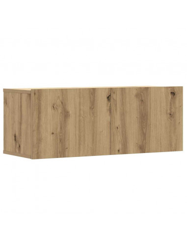 Set Mobile TV 2 pz Montato a Parete Rovere in Legno Multistrato