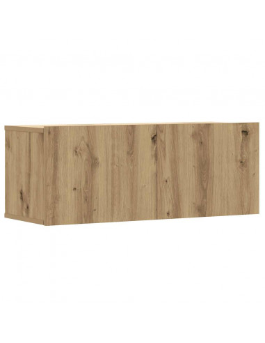 Set Mobile TV 3 pz Montato a Parete Rovere in Truciolato