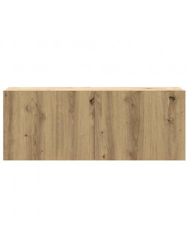 Set Mobile TV 3 pz Montato a Parete Rovere in Truciolato