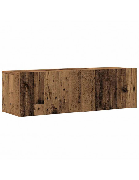 Set Mobile TV 4 pz Montato a Parete Legno Antico in Truciolato