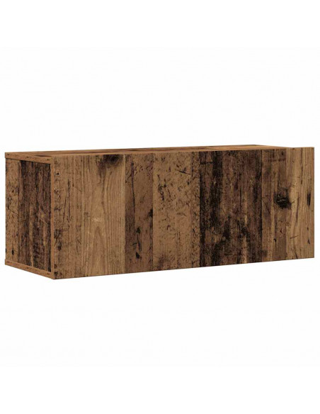 Set Mobile TV 4 pz Montato a Parete Legno Antico in Truciolato