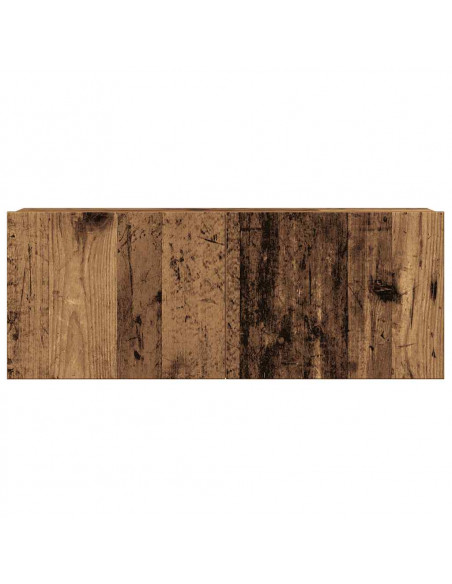 Set Mobile TV 4 pz Montato a Parete Legno Antico in Truciolato