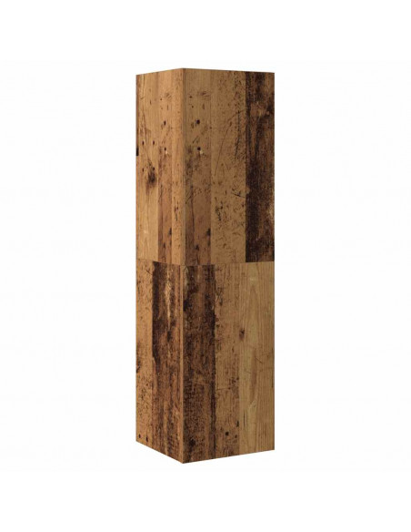 Set Mobile TV 4 pz Montato a Parete Legno Antico in Truciolato