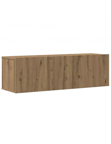 Set Mobile TV 4 pz Montato a Parete Rovere in Legno Multistrato