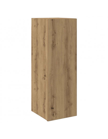 Set Mobile TV 4 pz Montato a Parete Rovere in Legno Multistrato
