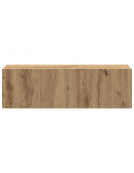Set Mobile TV 4 pz Montato a Parete Rovere in Legno Multistrato