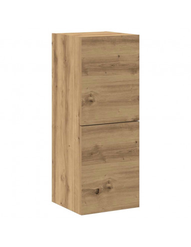 Set Mobile TV 4 pz Montato a Parete Rovere in Legno Multistrato